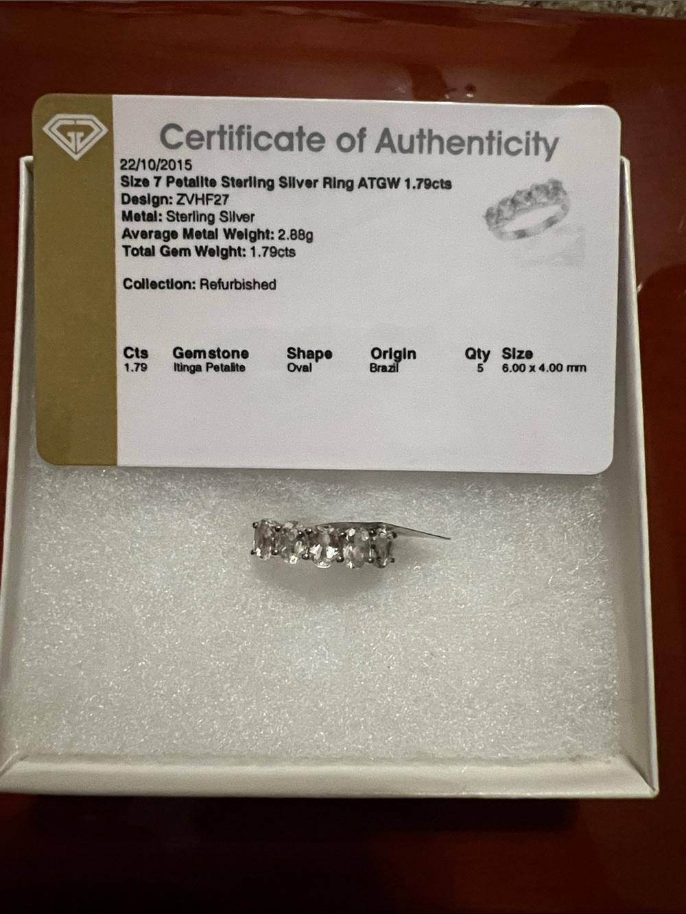 Sterling Silver Oval Gemstone Ring in Silver